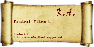 Knabel Albert névjegykártya